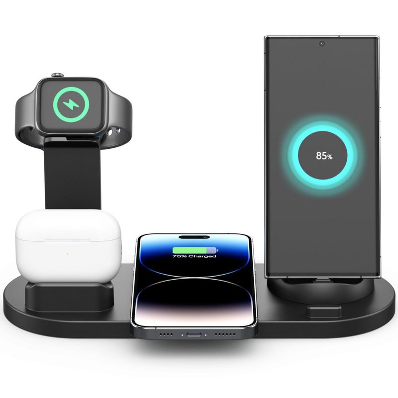Iwatch Four-In-One Wireless Charger Is Suitable For Apple Mobile Phones, Earphones, Watches, And Phone Stand, 15W Dual Phone Charging - Image 4