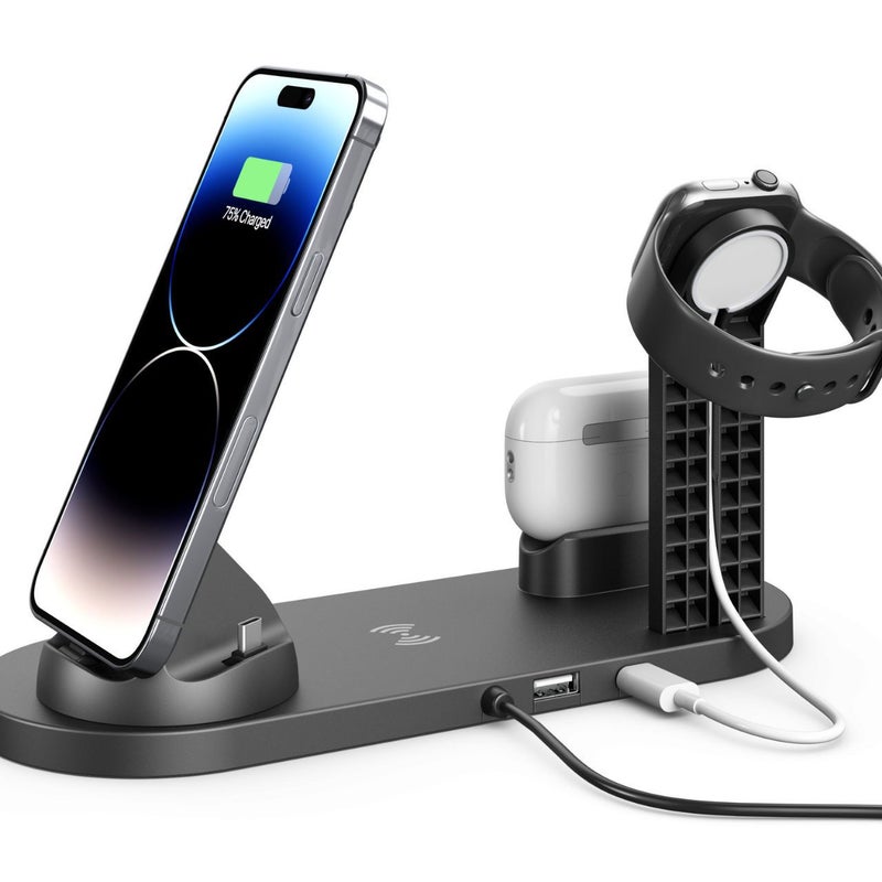 Iwatch Four-In-One Wireless Charger Is Suitable For Apple Mobile Phones, Earphones, Watches, And Phone Stand, 15W Dual Phone Charging - Image 5