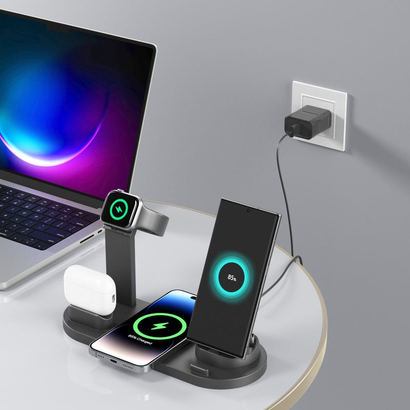 Iwatch Four-In-One Wireless Charger Is Suitable For Apple Mobile Phones, Earphones, Watches, And Phone Stand, 15W Dual Phone Charging - Image 3