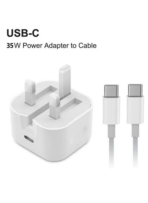 iPhone 35W USB C Fast Charge Adapter,Type C Power Block Wall Charger, Plug Adapter, with 1 Meter 20W Fast Charging Cable, Compatible with iPhone 16/15/14/13/12/11