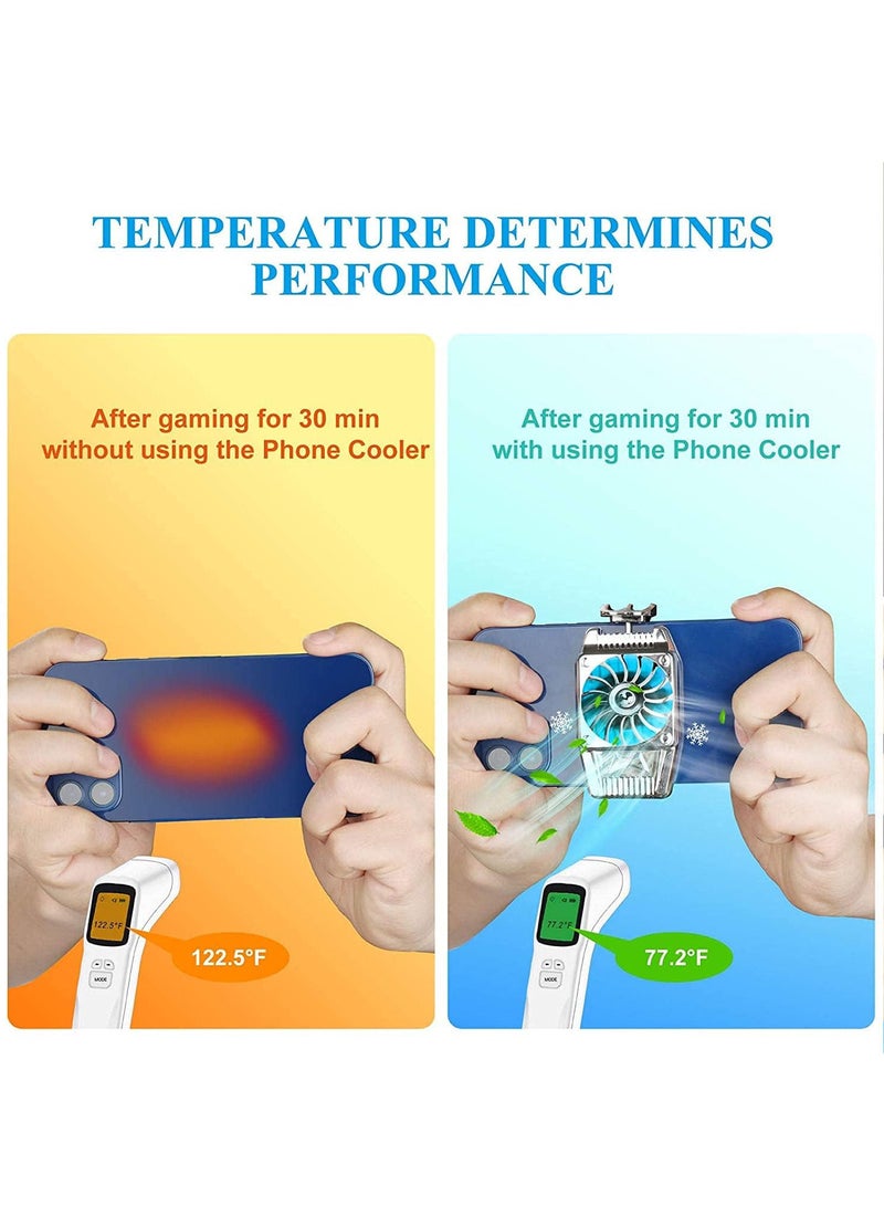 Cell Phone Cooler USB Rechargeable, Mobile Phone Radiator for Playing Games Watching Videos with LED Light, Cooler Controller Compatible for Universal iPhone/Android Smartphone  - Image 2