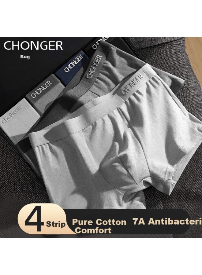 Insects Chonger Men's Cotton Antibacterial Boxer Briefs Trendy Youth Plus Size Mid-waist Shorts - Image 4