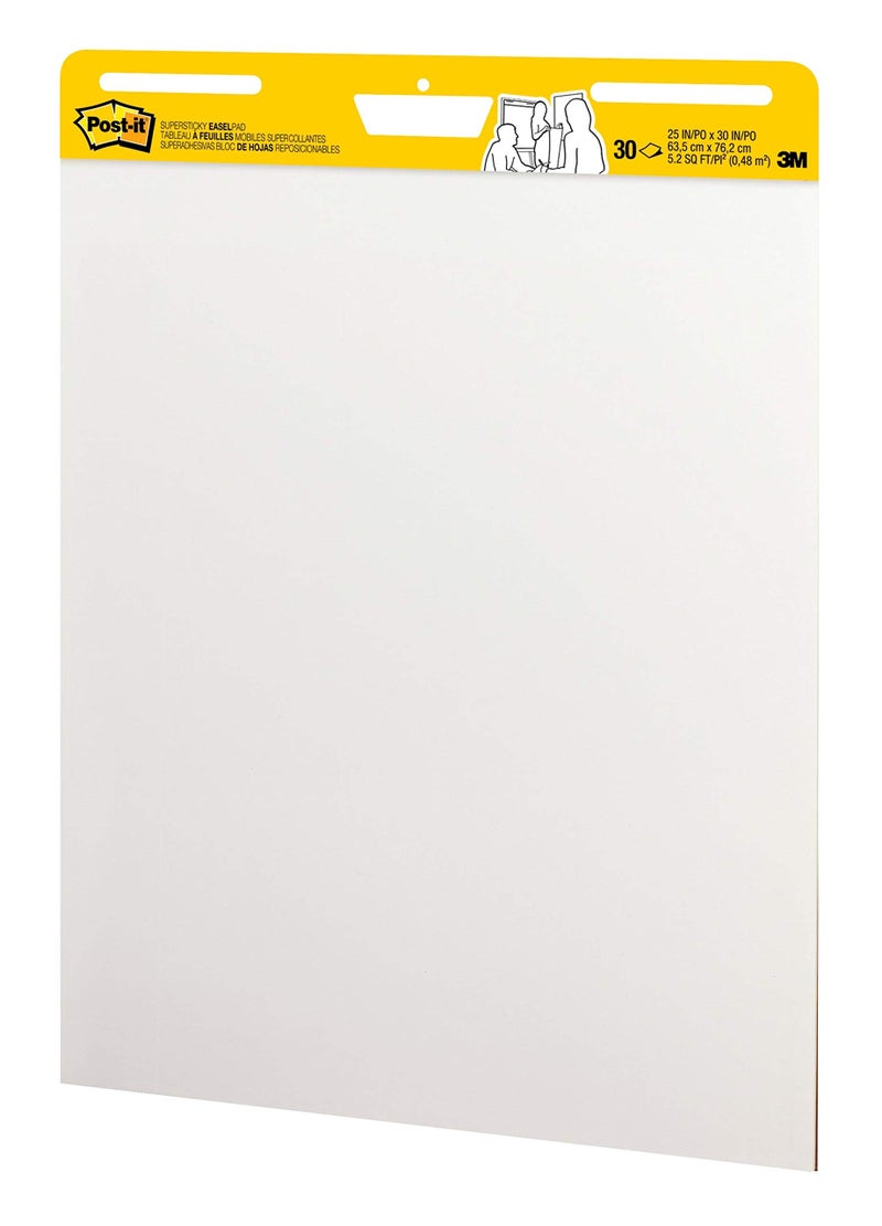 Post It Post-it Super Sticky Easel Pad 25 in x 30 in White 30 Sheets/Pad 2 Pad/Pack Large White Premium Self Stick Flip Chart Paper Super Sticking Power (559) - Image 4