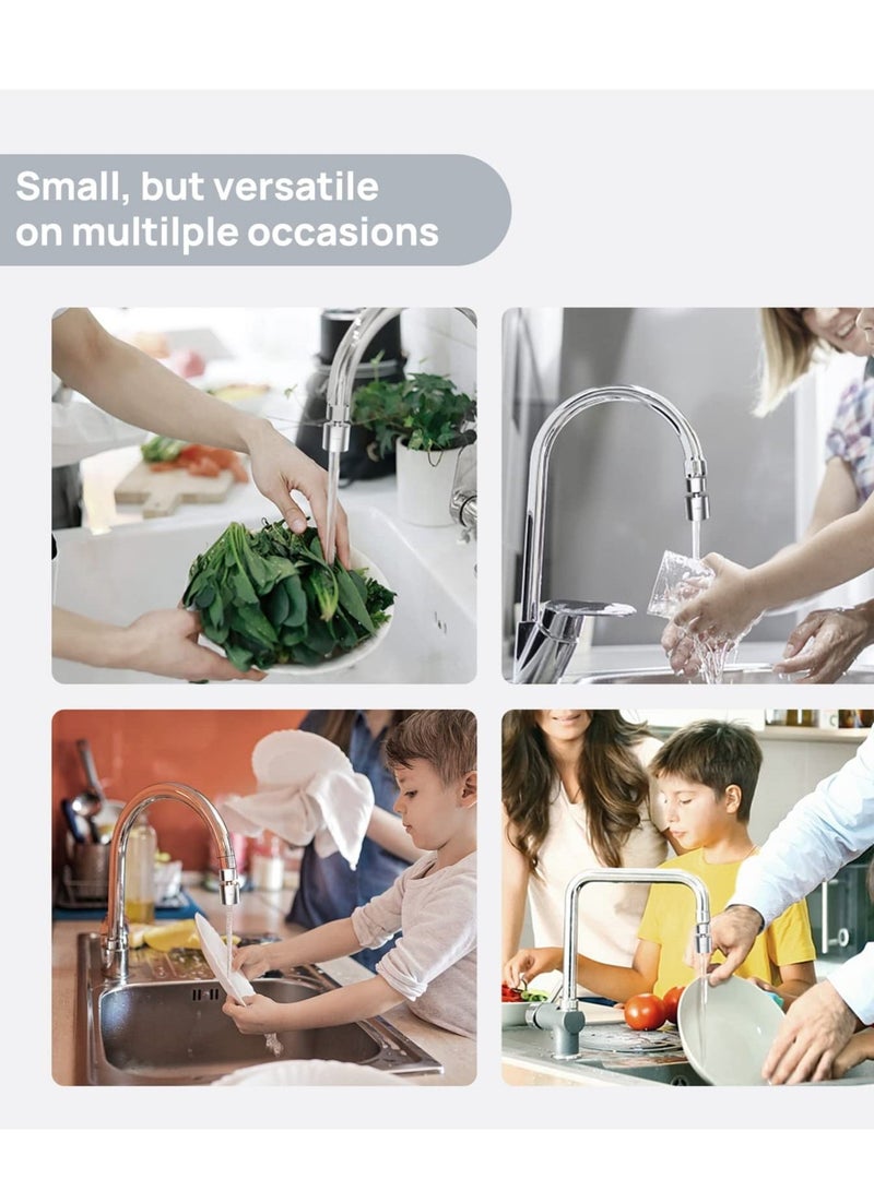 محول هواء مقلب للصنبور الموفر للماء، مداد صنبور مقلب على 360° ضد الرشات لغرفة المطبخ، رأس صنبور مزدوج الوظيفة ذو اثنين من أنظمة التدفق لغرفة الحمام، كروم