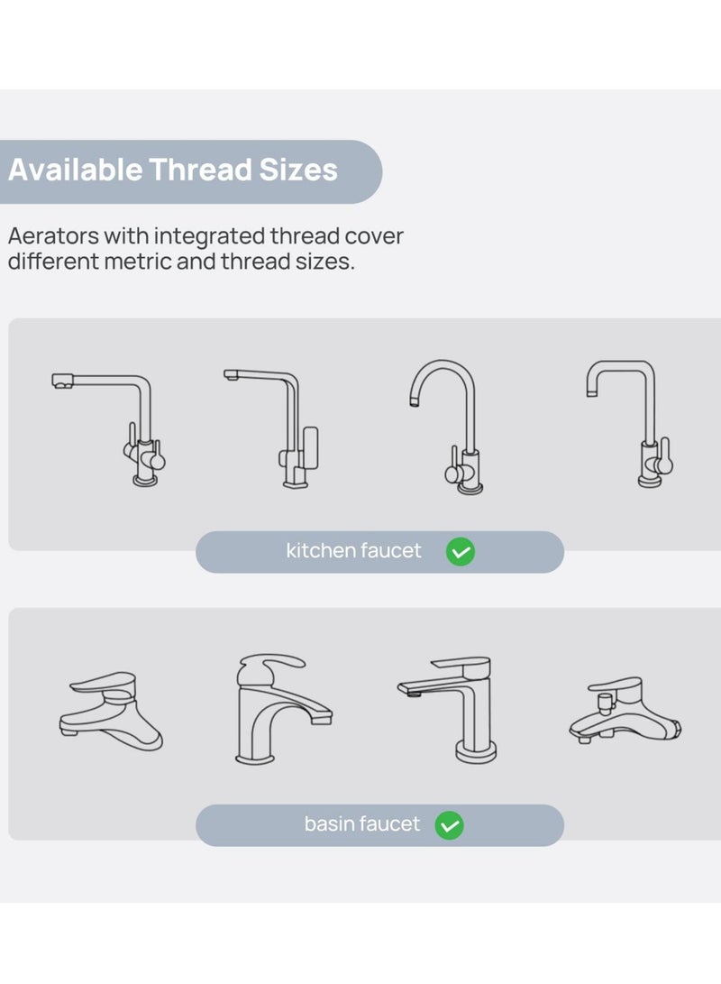 محول هواء مقلب للصنبور الموفر للماء، مداد صنبور مقلب على 360° ضد الرشات لغرفة المطبخ، رأس صنبور مزدوج الوظيفة ذو اثنين من أنظمة التدفق لغرفة الحمام، كروم