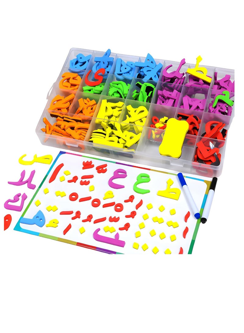FengSVMA Preschool Learning Colorful Arabic Magnetic Alphabet Letters Kit - Comes with 2 Markers + 1 Eraser , 2 in 1 Learning Letters & Colours, Arabic Consonants ﻿  - Image 2