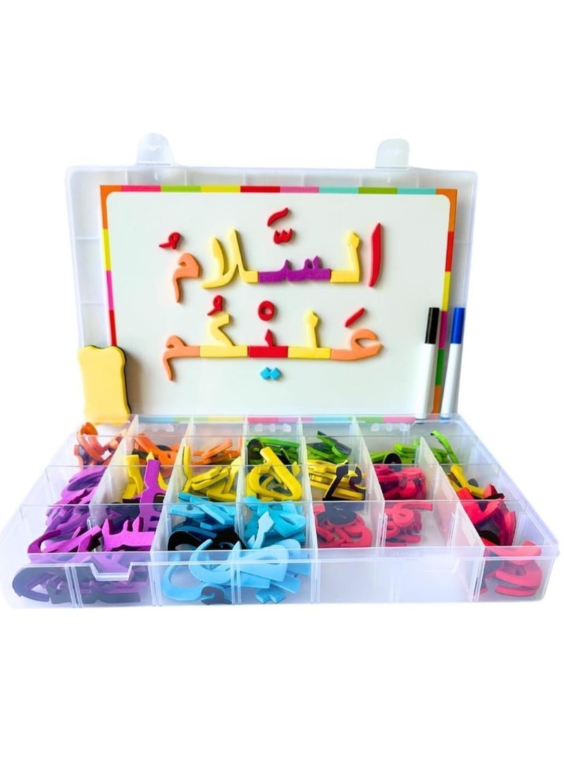 FengSVMA Preschool Learning Colorful Arabic Magnetic Alphabet Letters Kit - Comes with 2 Markers + 1 Eraser , 2 in 1 Learning Letters & Colours, Arabic Consonants ﻿  - Image 4