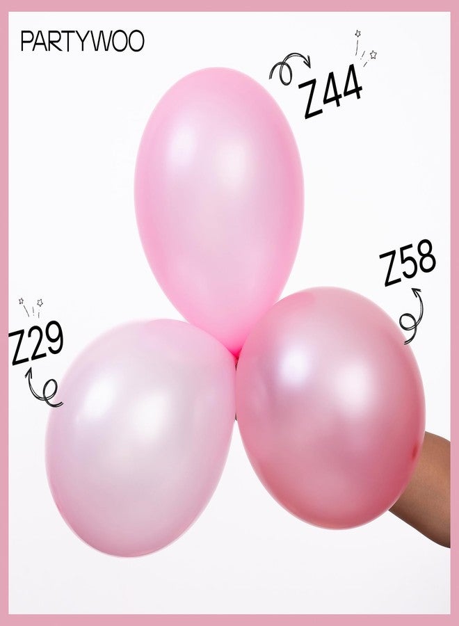PartyWoo Pink Balloons, 50 pcs 12 Inch Pearl Pink Balloons, Pink Pearl Balloons for Balloon Garland or Balloon Arch as Party Decorations, Birthday Decorations, Baby Shower Decorations, Pink-Z58 - Image 4