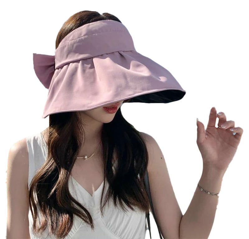 Hzxsny Sun Visor Hats for Women Wide Brim UPF 50 Bucket Hats Summer Visor Caps Beach Hat Packable UV Protection Fishing Hiking Hat Purple - Image 2