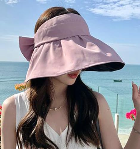 Hzxsny Sun Visor Hats for Women Wide Brim UPF 50 Bucket Hats Summer Visor Caps Beach Hat Packable UV Protection Fishing Hiking Hat Purple - Image 3