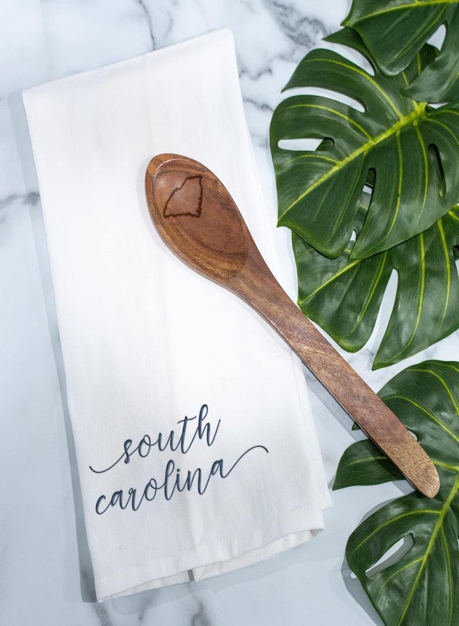 ماري سكوير طقم منشفة شاي وملعقة من القطن الخالص وخشب المانجو، مطرزة بنقشة مربعات ماري، من ولاية كارولينا الجنوبية، باللون الأسود، مقاس 13 × 6.5 بوصة - Image 4