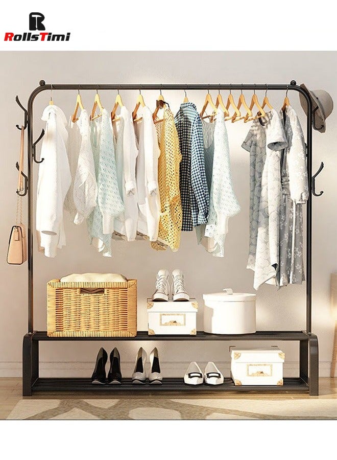 رولستيمي رف ملابس رف ملابس الدائمة المحمولة رف ملابس تخزين الأحذية شماعات 110 * 33 * 150 سنتيمتر - Image 1