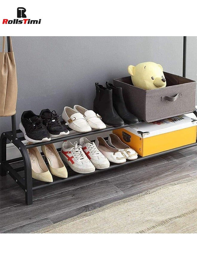 رولستيمي رف ملابس رف ملابس الدائمة المحمولة رف ملابس تخزين الأحذية شماعات 110 * 33 * 150 سنتيمتر - Image 5