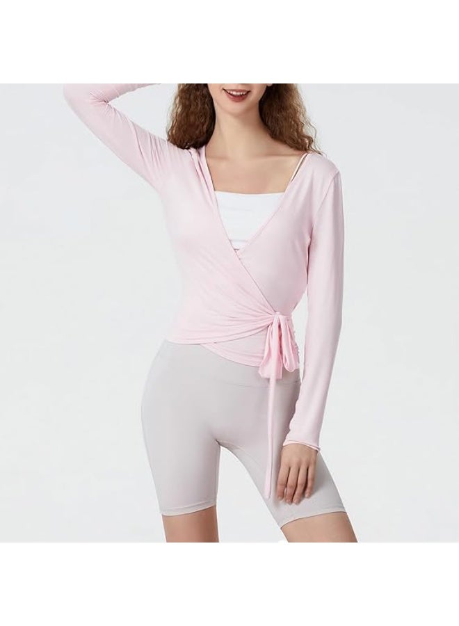 ربطة عنق طويلة ربطة عنق عميقة مغلفة حول القفزات تمرين الباليه يوغا جيم الرياضة القفزات [Pink] S. - Image 2
