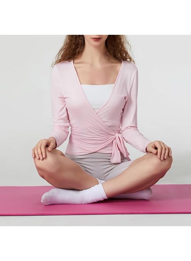 ربطة عنق طويلة ربطة عنق عميقة مغلفة حول القفزات تمرين الباليه يوغا جيم الرياضة القفزات [Pink] S. - Image 3