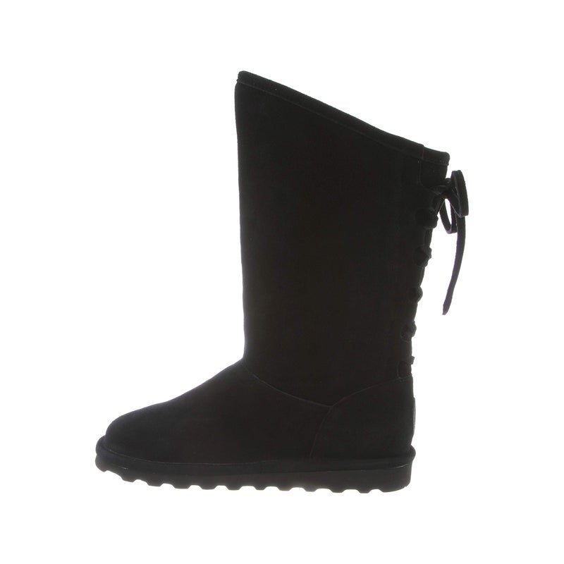 BEARPAW Phylly Youth's Boot Black Size 3 | Comfortable Suede Winter Boot | Youth's Classic Slip On Boot - Image 4