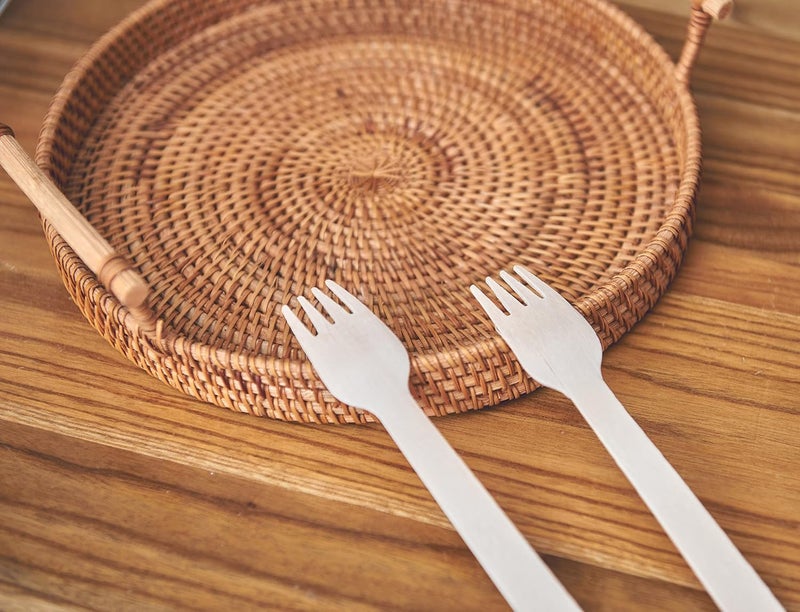 V4L Disposable Wooden Fork Pack of 100 - Image 2