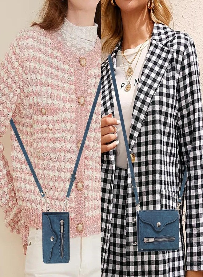 أسو ويش جراب هاتف Asuwish لهاتف سامسونج جالاكسي زد فليب 6 5G 2024، غطاء محفظة مع حزام كتف، حبل تعليق، فتحة لبطاقات الائتمان، حامل بطاقات، جلد، مناسب للهواتف المحمولة ZFlip6 Z6 G Flip6 6Z، للنساء والرجال والفتيات، أزرق - Image 5