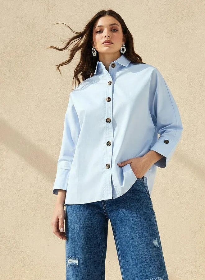 تواكستريمز 2Xtremz Cotton Oversized Shirt 3/4 Sleeves