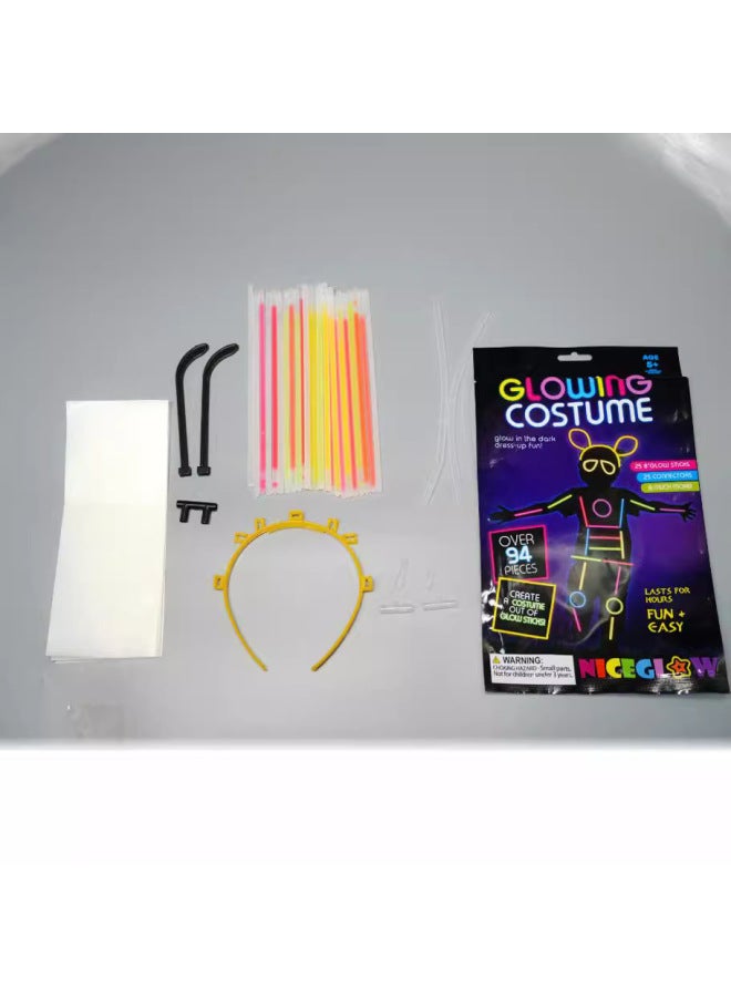 Gift Bag Fluorescent Toy Luminous Clothes Suit Fluorescent Stick Luminous Stick Package DIY Bracelet Party Party KTV-Color:94PCs Body Suit - Image 5