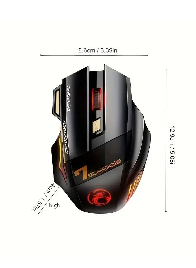 ELFOLATE ELFO LARANJA Rechargeable Wireless Gaming Mouse with 7-Color RGB Backlight, Silent Ergonomic Design for PC and Laptop, Adjustable DPI, USB Charging, Durable & Noiseless Clicks, Gaming Accessories | Ergonomic Gaming Mouse | Gamer Aesthetic  - Image 3