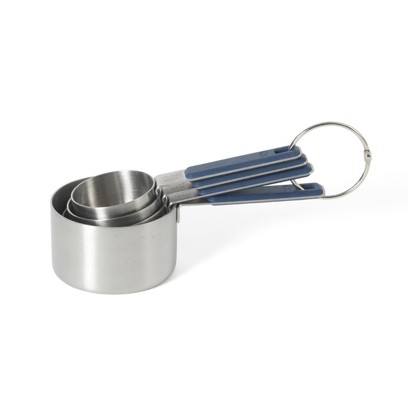 Calphalon Prime Measuring Cups Kitchen Measurement Cup 4Piece Stainless Steel Kitchen Measuring Cup with Navy Silicone Handle Accurate Durable for Dry and Liquid Ingredients - Image 2