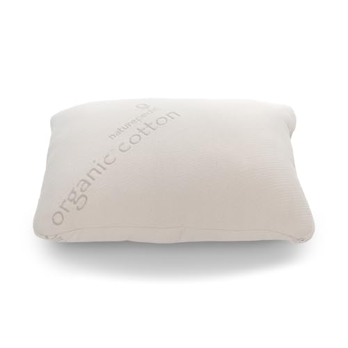 Naturepedic Organic Latex Pillow - Queen Bed Pillow with Medium Comfort - Luxury Pillow with Adjustable Fill for Comfortable Sleeping, Back Support and Neck Pain Relief - Image 1