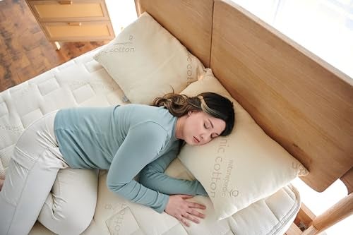 Naturepedic Organic Latex Pillow - Queen Bed Pillow with Medium Comfort - Luxury Pillow with Adjustable Fill for Comfortable Sleeping, Back Support and Neck Pain Relief - Image 3