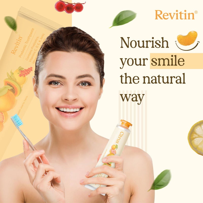 Revitin Toothpaste | Fluoride-Free Prebiotic Citrus Tooth Gel | No SLS, Gluten Free, Dye Free, GMO Free, No Sweeteners | Non-Toxic, Kid Approved - Image 3