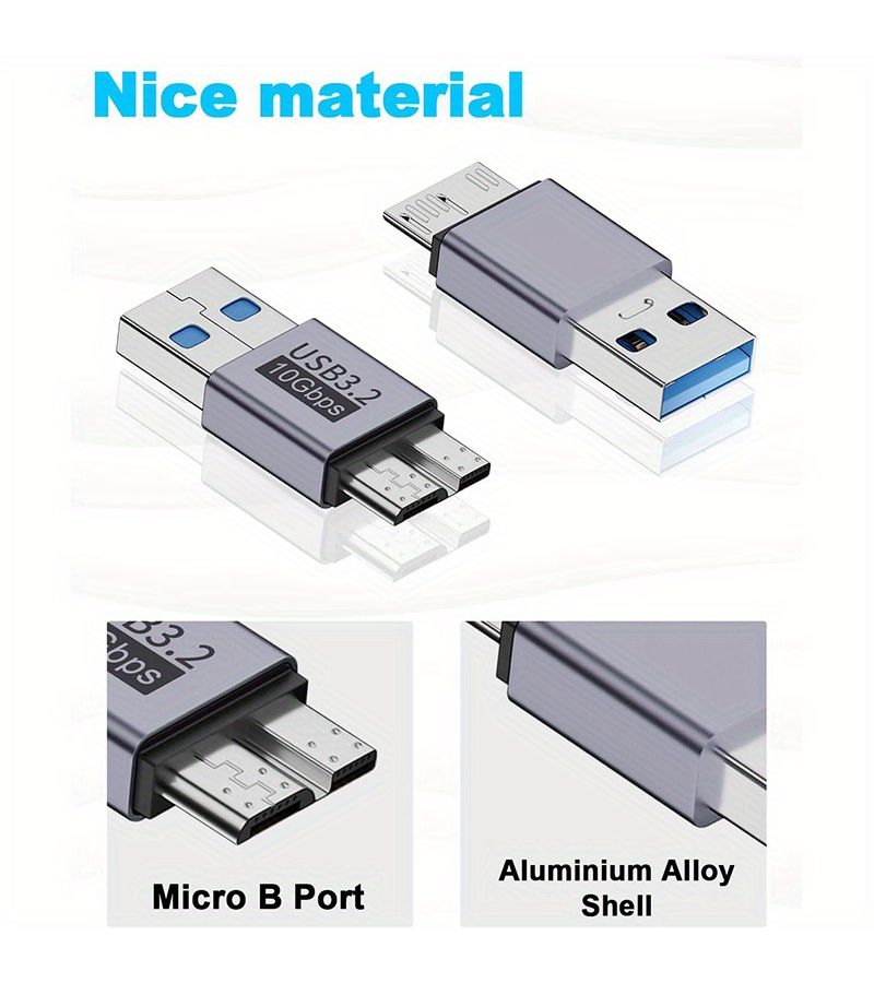 USB 3.1 Micro B Hard Drive Adapter 4 Pack 10Gbps Data Power Cable - Image 4
