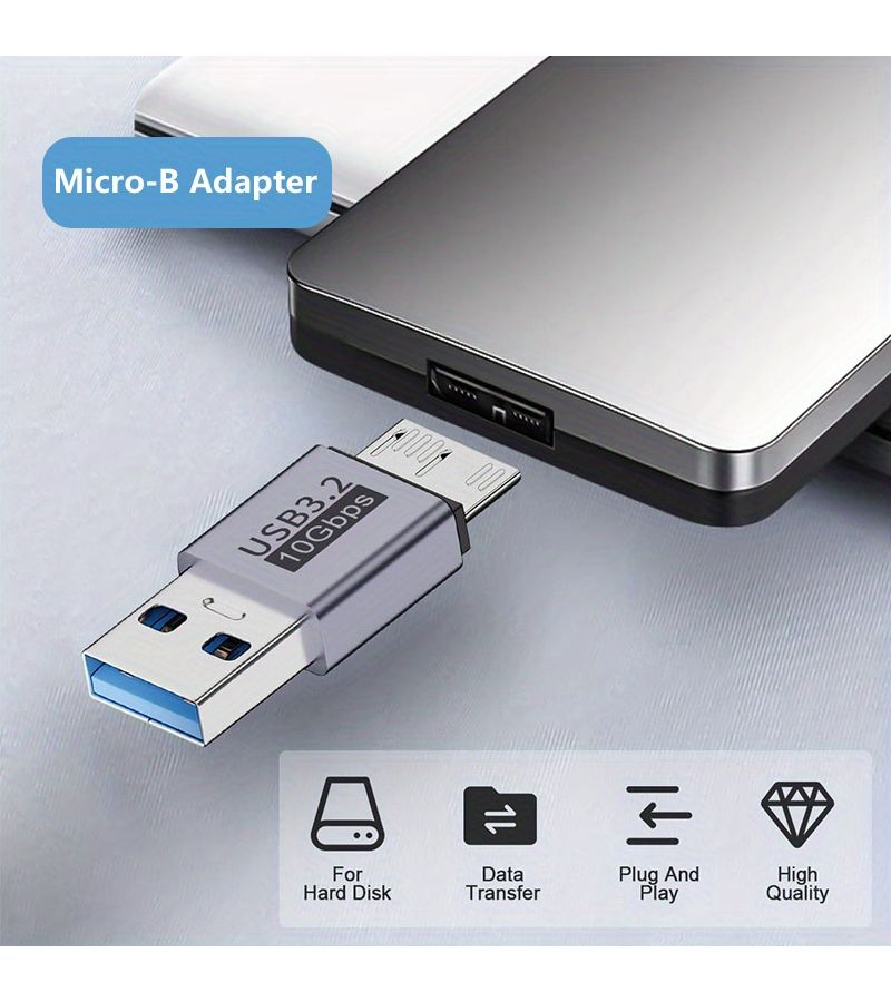 USB 3.1 Micro B Hard Drive Adapter 4 Pack 10Gbps Data Power Cable - Image 3