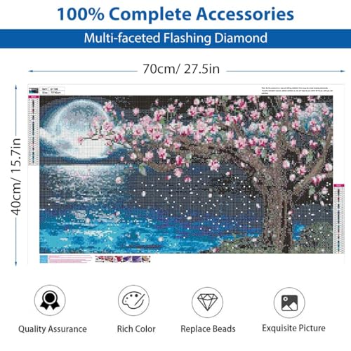 DIAMOND CRAFTZ 5D Diamond Painting Kit, 12x16inch Diamond Painting Kit for Adults & Kids, Very Suitable for Home Leisure and Wall Decoration, Gift for Kids and Adults (Moon) - Image 3