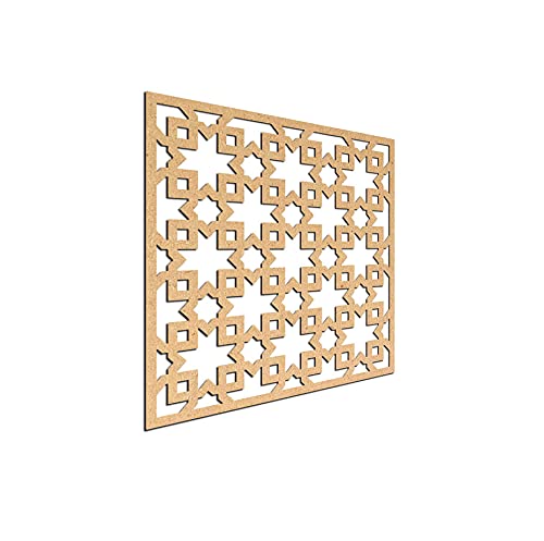 Haoser Haoser Pine MDF3mm Wooden Panel for Room DividerPartition Wall Decor Pack of 1 Geometric Laser Cut Carved Panel Panle2_LxW30x30cm  - Image 2