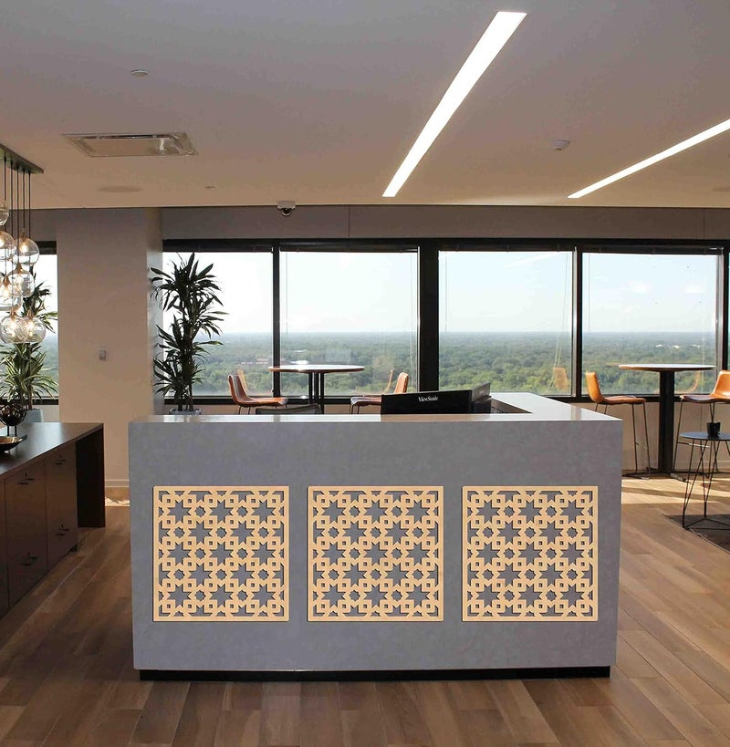 Haoser Haoser Pine MDF3mm Wooden Panel for Room DividerPartition Wall Decor Pack of 1 Geometric Laser Cut Carved Panel Panle2_LxW30x30cm  - Image 5