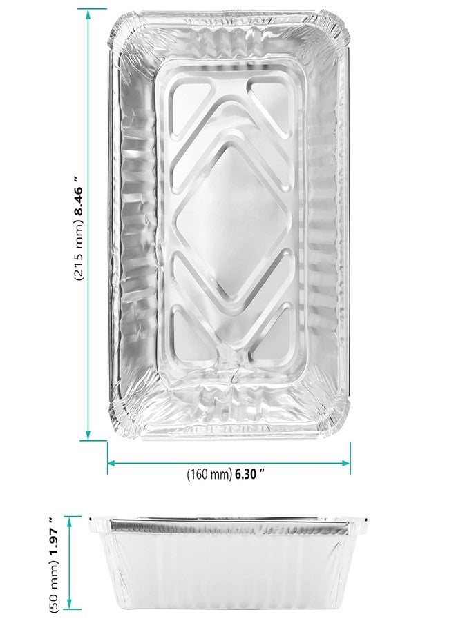 مجموعة FUNSUEI من 125 قطعة، وزن كل قطعة 2.25 رطل، مقاس 8.5 × 6 × 2 بوصة، مصنوعة من الألومنيوم مع أغطية شفافة، صواني ألومنيوم للاستخدام مرة واحدة للخبز والطبخ والتسخين والوجبات الجاهزة - Image 3