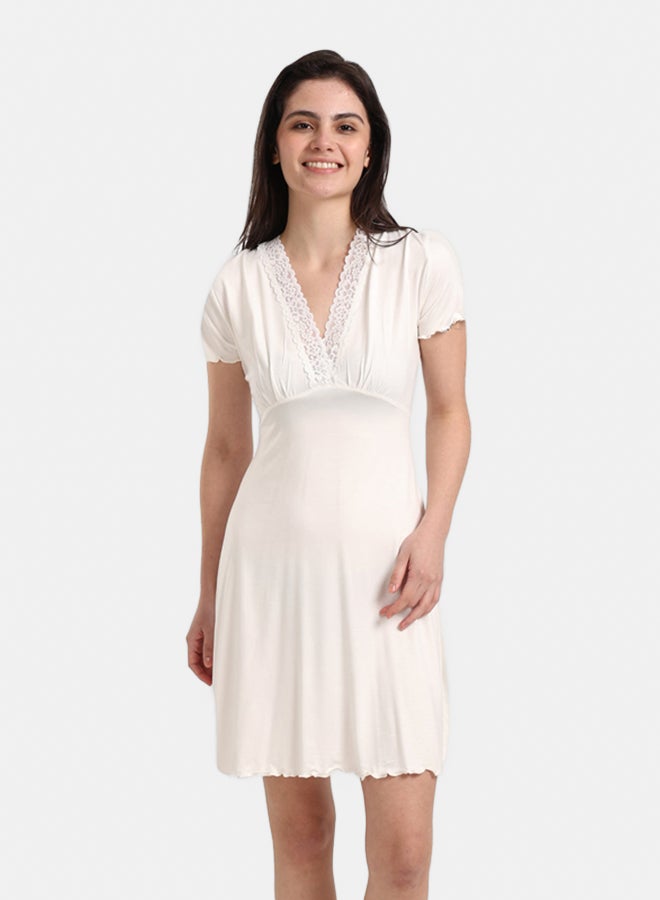 Carina Viscose V-Neck Nightgown - Image 1