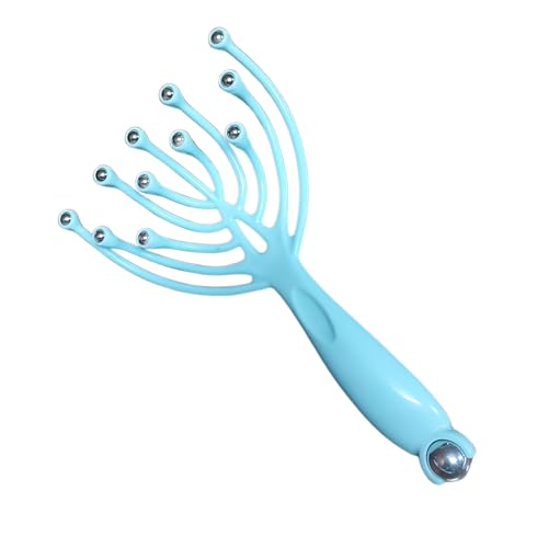 UDKI Handheld Scalp Massager Blue | 11-Claw Manual Head Massage Comb with Rolling Balls for Scalp Hair Massage| Deep Stress Relax for Use in Office, Home, SPA, Gifting for Mother & Father - Image 1