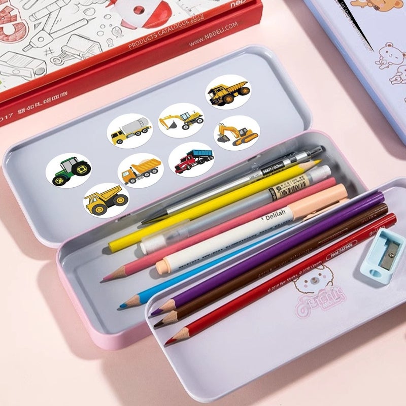 500 stickers/roll children's toys car stickers vehicle series decorative stickers sealing stickers rolled labels  wholesale - Image 4