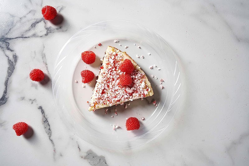 Munfix 6 Inch Clear Plastic Plates 100 Bulk Pack - Disposable Cake Plates for Dessert & Appetizers, BBQ, Party, Travel and Events, Microwavable Recyclable - Image 5