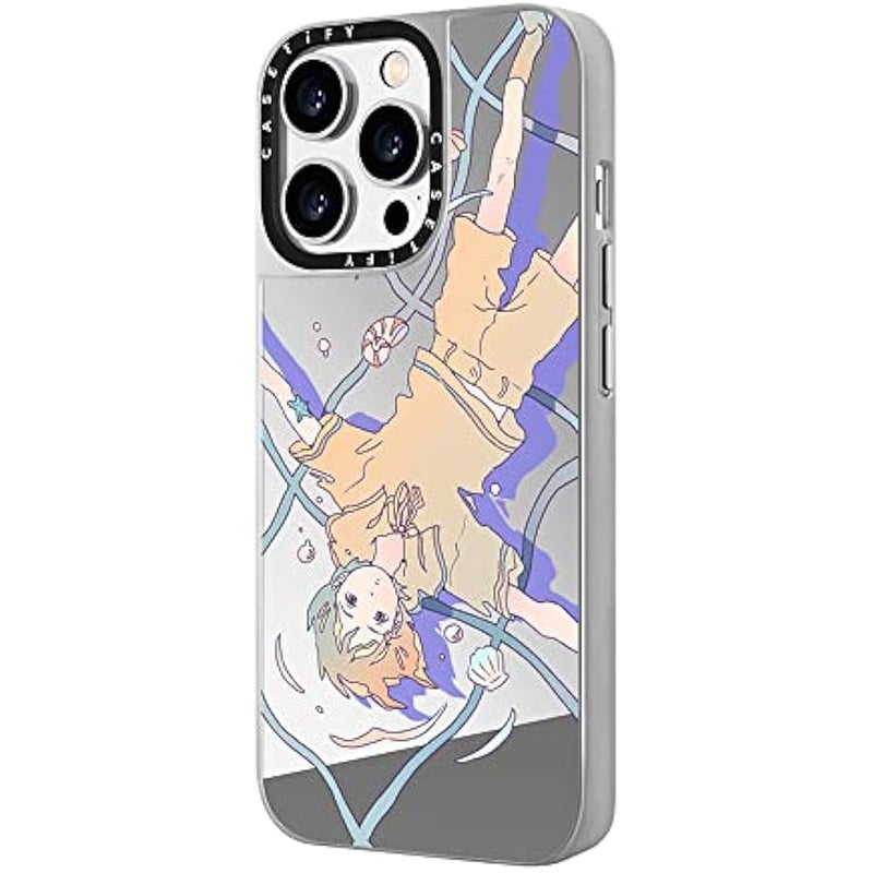 Casetify Mirror Case for iPhone 14 Pro Compatible with Magsafe - Words from Shell - A - Silver on Silver - Image 5