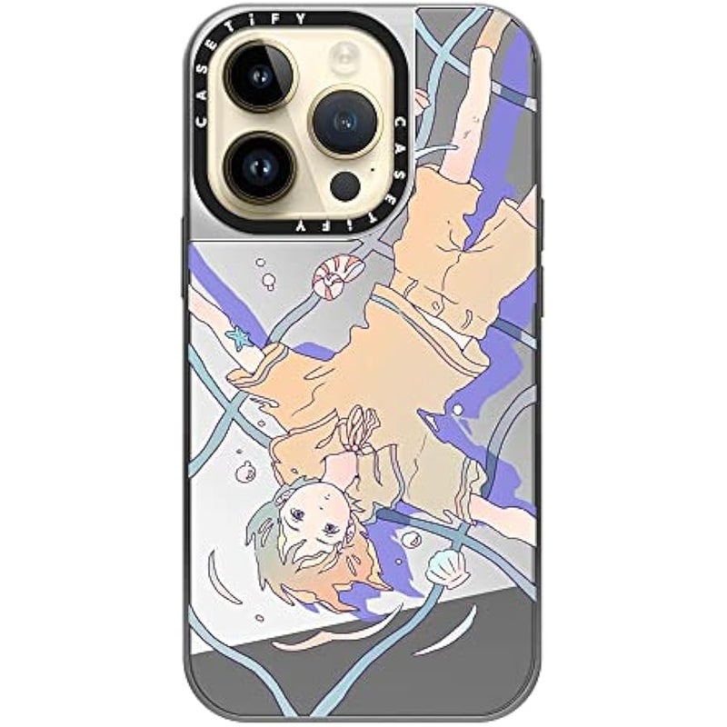 Casetify Mirror Case for iPhone 14 Pro Compatible with Magsafe - Words from Shell - A - Silver on Silver - Image 4