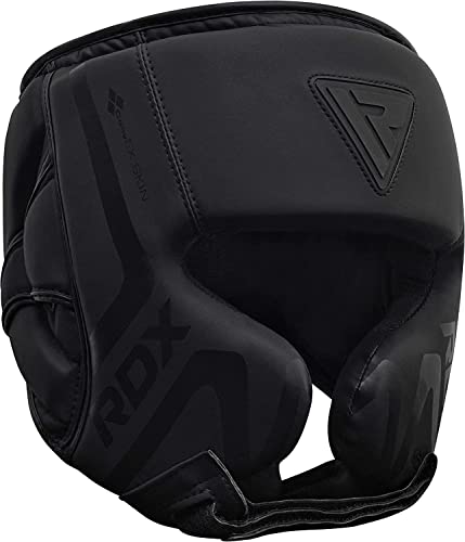 RDX Boxing Headgear Sparring Grappling Maya Hide Leather Head Gear for MMA Muay Thai Kickboxing Training Multi Layered Padding Taekwondo Martial Arts BJJ Wrestling Karate Black - Image 1