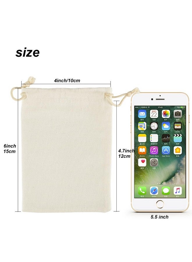 HRX Package 20Pcs Muslin Bags 4X6 Inches Cotton Drawstring Jewelry Pouches Sachet Bags For Bridal Gift Bachelorette Party Favors Diy - Image 2