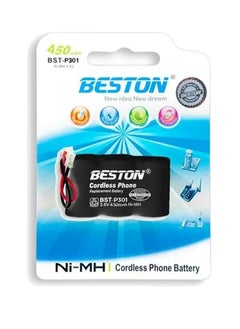 بيستون بطارية Beston 301 القابلة لإعادة الشحن لهواتف اللاسلكي – حزمة بطارية Ni-MH بقدرة 2.4V 