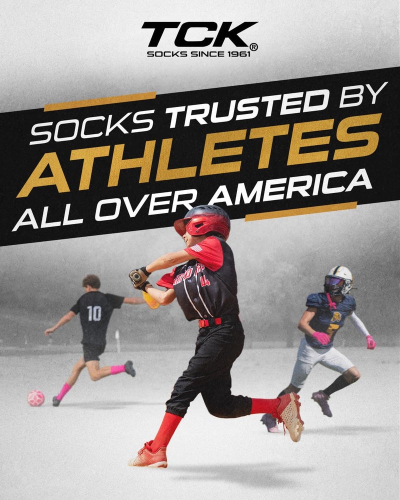 TCK Prosport Football Socks Over the Knee (Scarlet, Small) - Youth Football Socks & Baseball High Socks - Over Knee Baseball Socks - Tall Softball Socks - Image 4