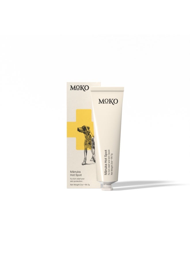 Moko Manuka Honey Dog Hot Spot Relief Ointment - Anti-Itch Wound Healing Balm for Dogs, Soothes Skin Irritation, Abrasions, Biting & Scratching - Lick-Safe, Non-Toxic, Vet Recommended - 50g - Image 1
