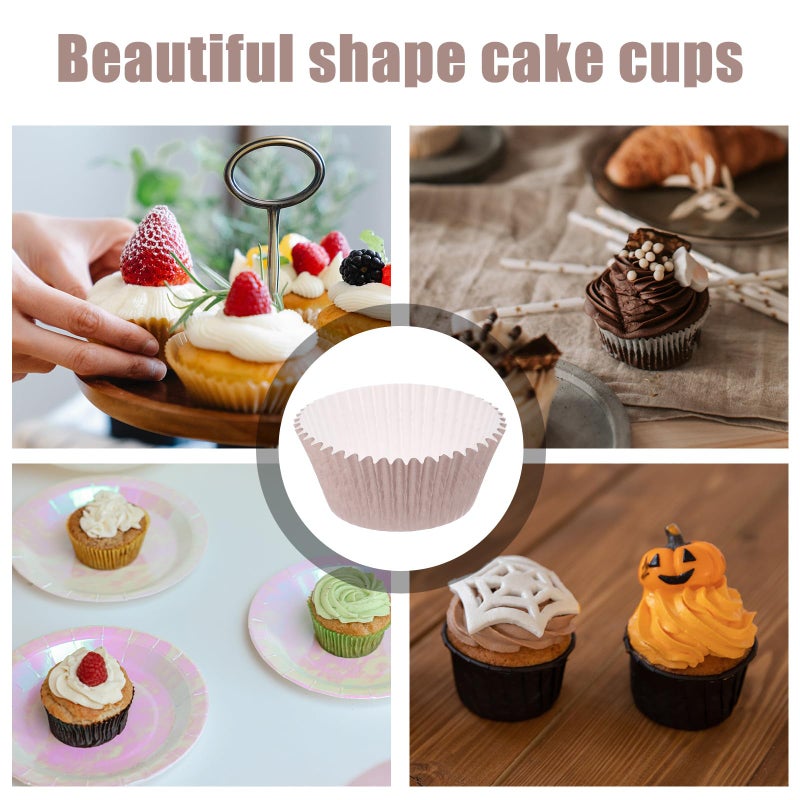 Large Coffee Color Greaseproof Paper Muffin Cupcake Liners 100pcs for Baking - Image 4