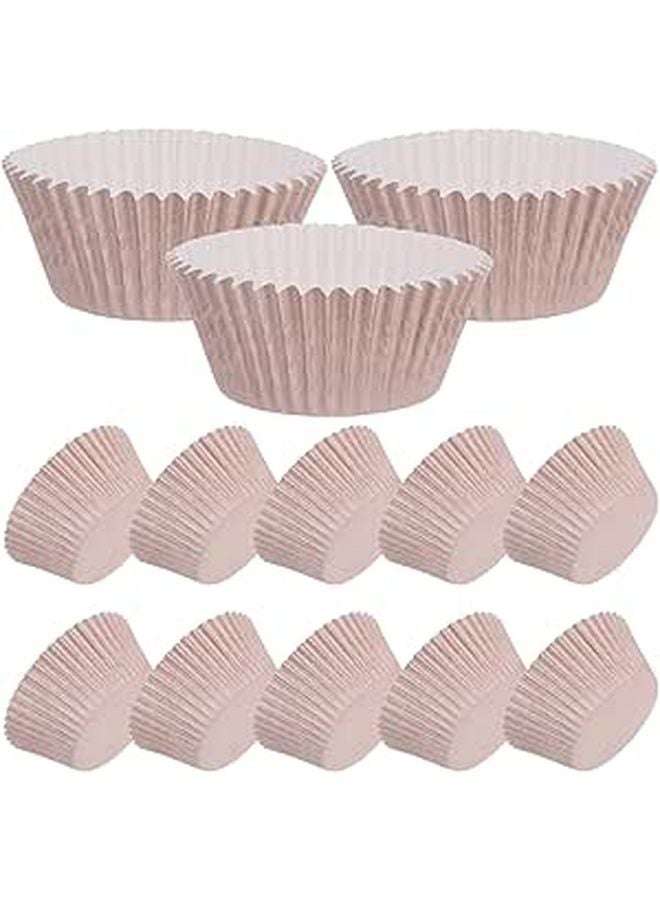 Large Coffee Color Greaseproof Paper Muffin Cupcake Liners 100pcs for Baking - Image 1
