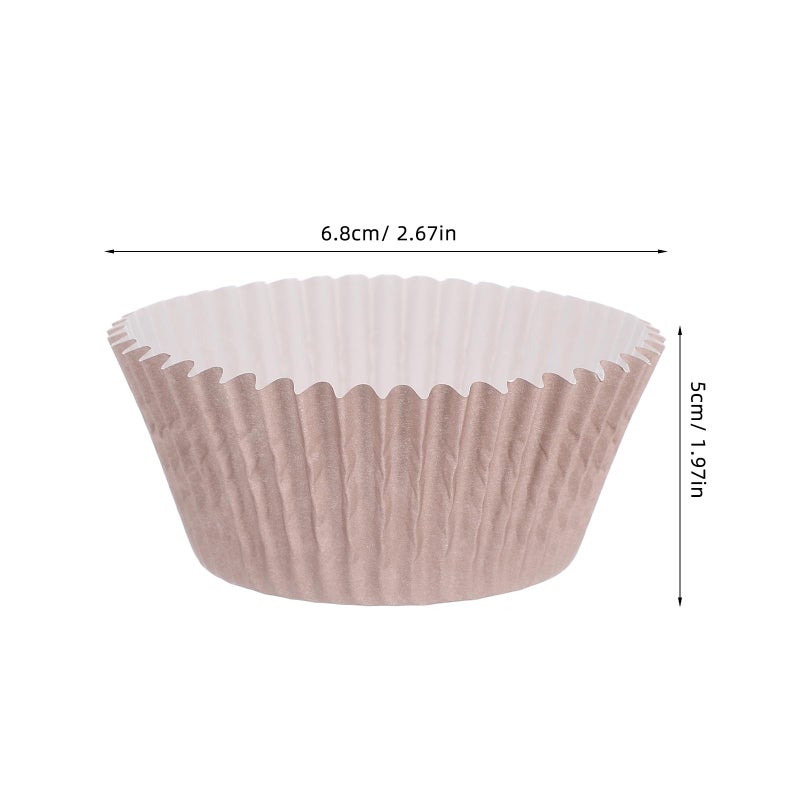 Large Coffee Color Greaseproof Paper Muffin Cupcake Liners 100pcs for Baking - Image 3