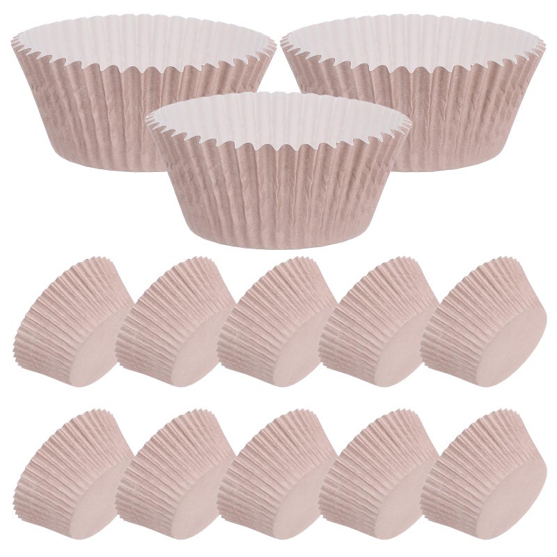 Large Coffee Color Greaseproof Paper Muffin Cupcake Liners 100pcs for Baking - Image 2